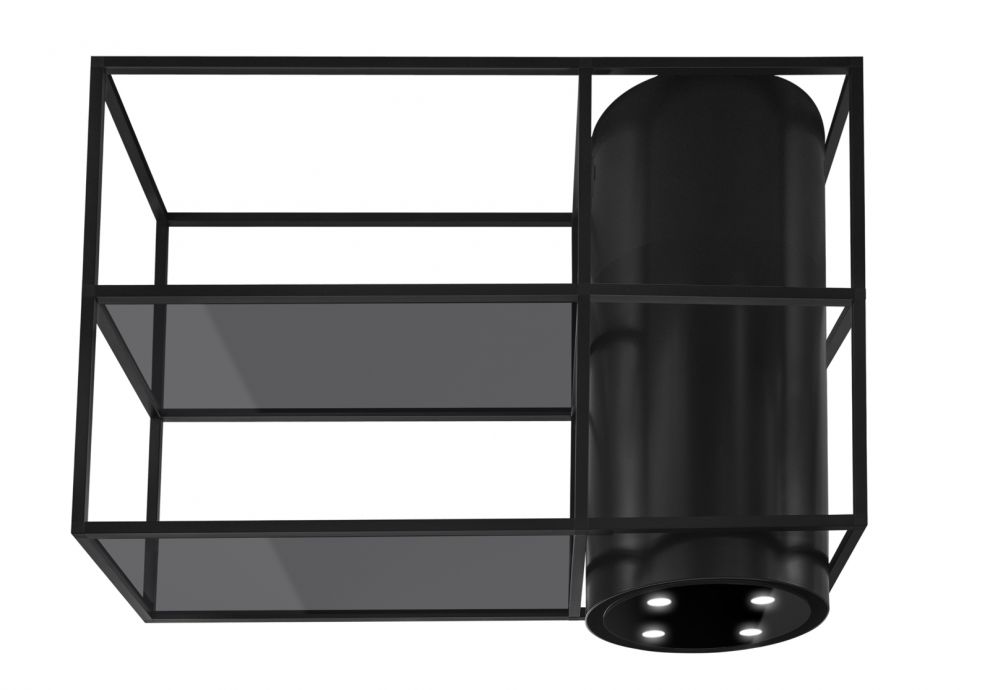 Erdvinis gartraukis Tubo Cage Asymmetric Glass Black Matt - Juoda matinė - zdjęcie produktu 5